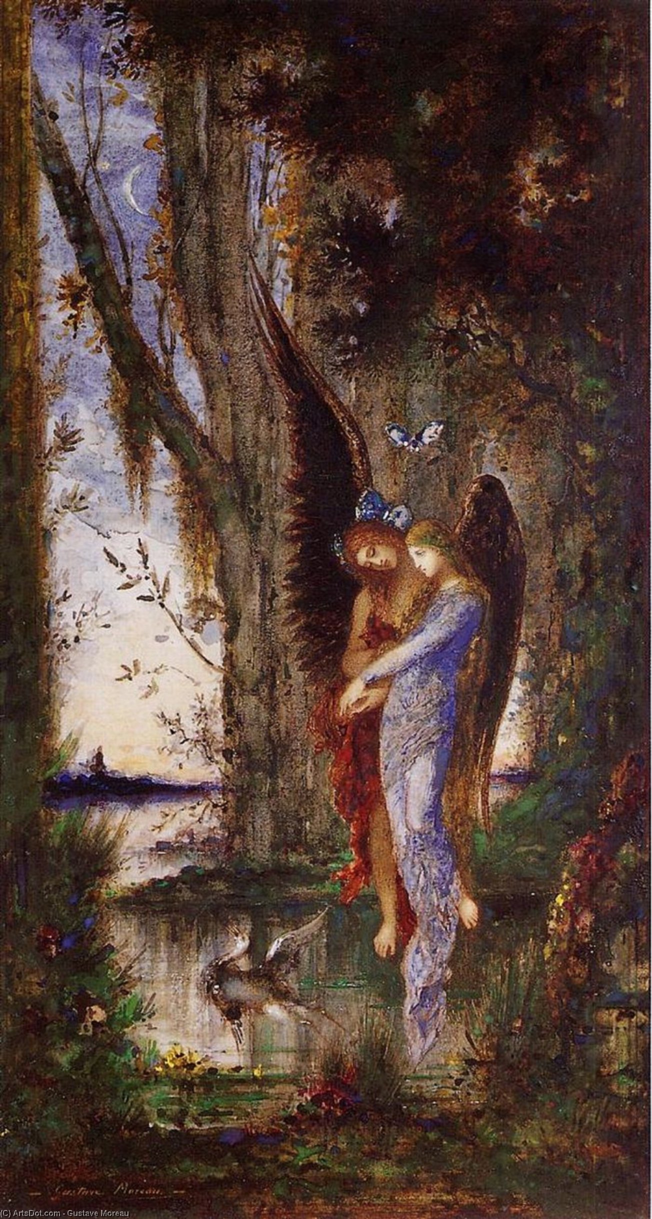 Wikioo.org - Bách khoa toàn thư về mỹ thuật - Vẽ tranh, Tác phẩm nghệ thuật Gustave Moreau - Evening and Sorrow