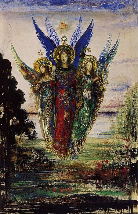 Wikioo.org - The Encyclopedia of Fine Arts - Painting, Artwork by Gustave Moreau - Evening Voices