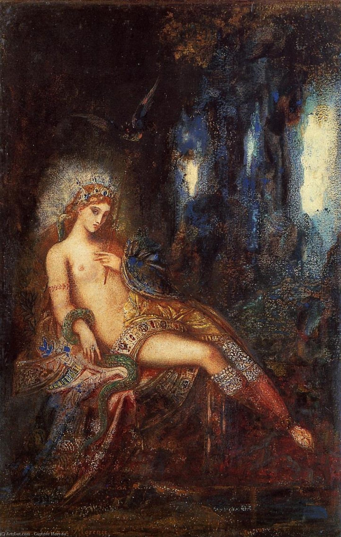 WikiOO.org - Enciclopedia of Fine Arts - Pictura, lucrări de artă Gustave Moreau - Goddess on the Rocks