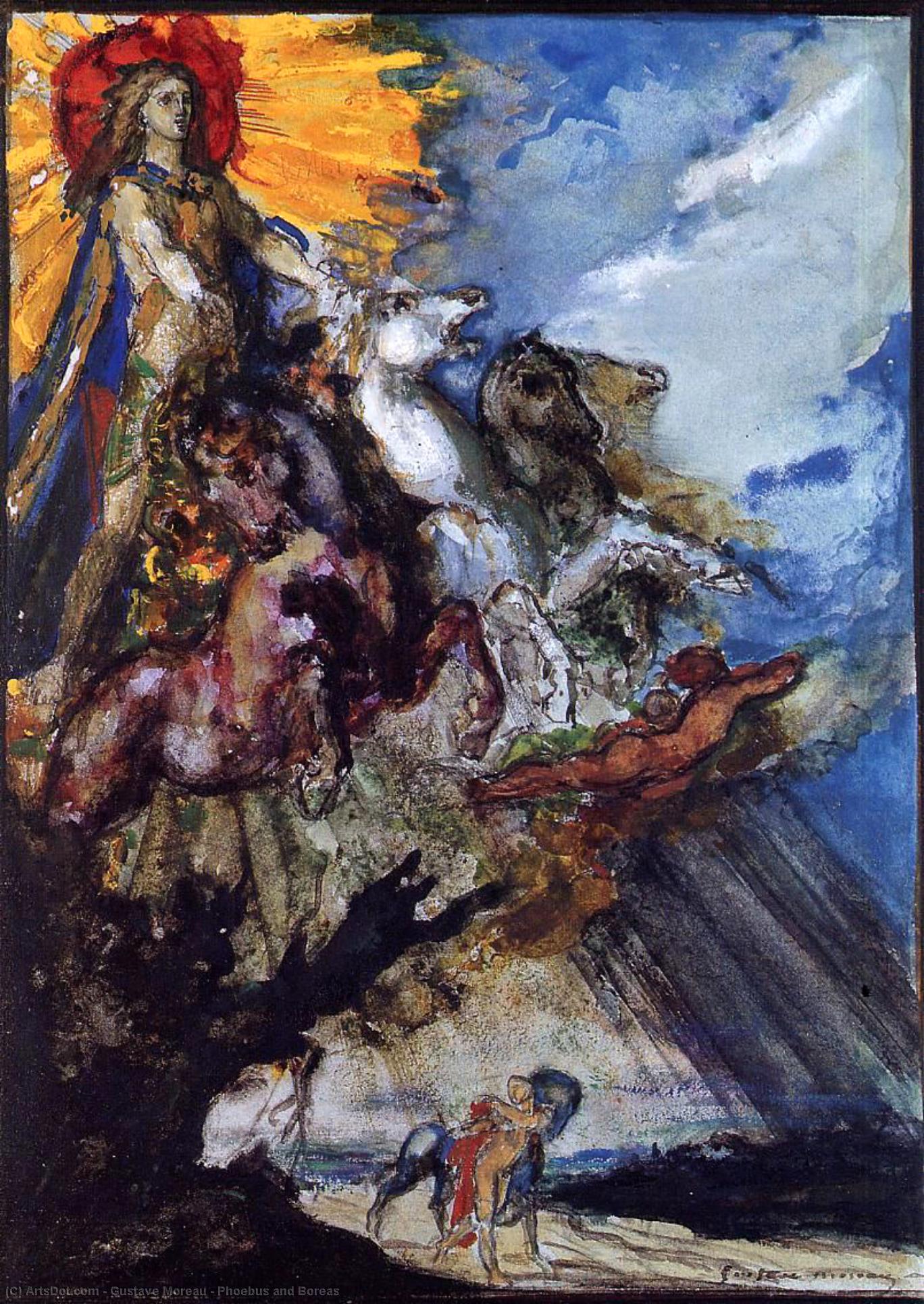 Wikioo.org - The Encyclopedia of Fine Arts - Painting, Artwork by Gustave Moreau - Phoebus and Boreas