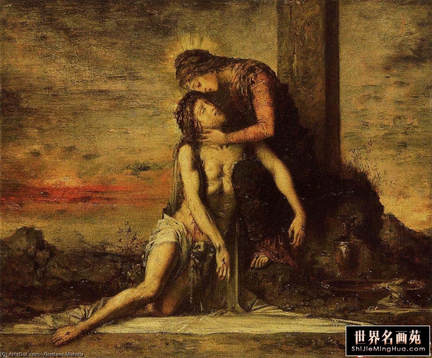 WikiOO.org - Encyclopedia of Fine Arts - Maľba, Artwork Gustave Moreau - Pieta