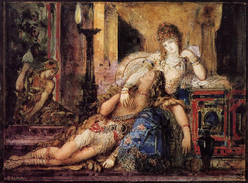 WikiOO.org - Enciklopedija dailės - Tapyba, meno kuriniai Gustave Moreau - Samson and Dalila