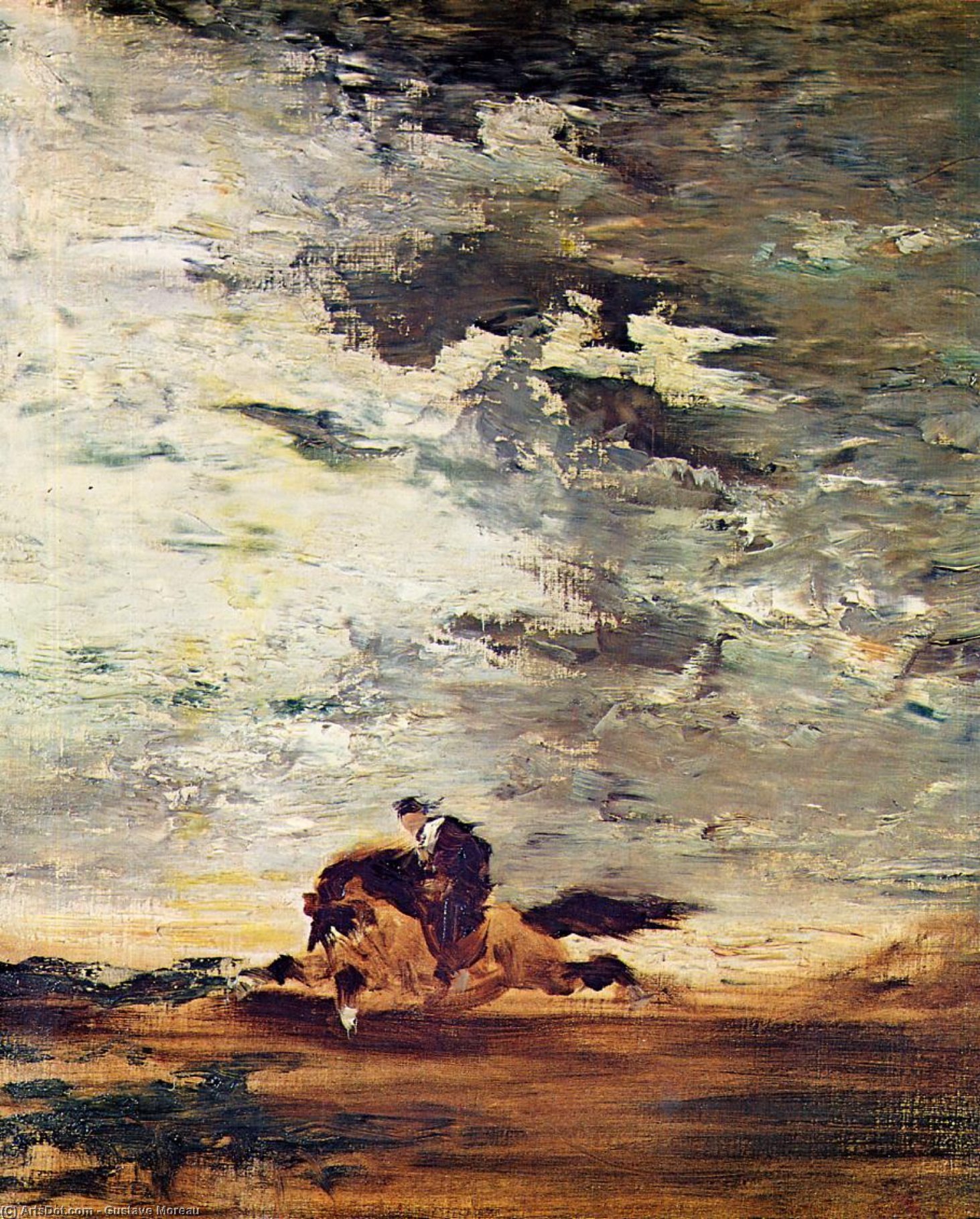 Wikoo.org - موسوعة الفنون الجميلة - اللوحة، العمل الفني Gustave Moreau - Scottish Horseman