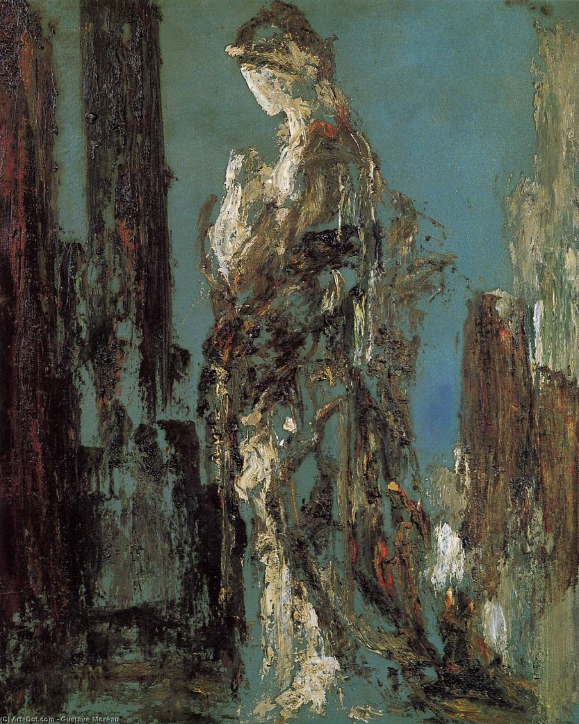 Wikoo.org - موسوعة الفنون الجميلة - اللوحة، العمل الفني Gustave Moreau - Study of Helen