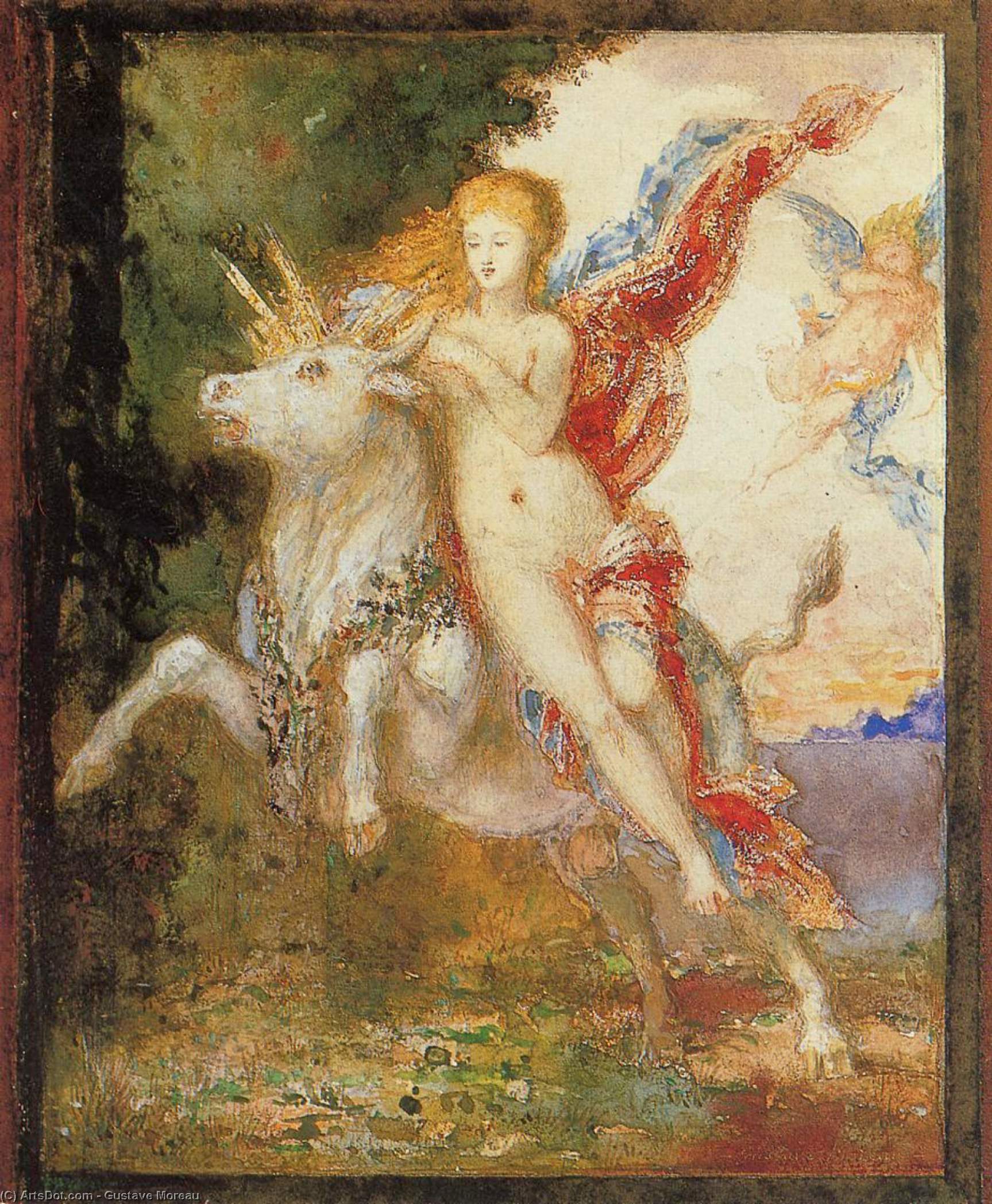 WikiOO.org - Encyclopedia of Fine Arts - Maleri, Artwork Gustave Moreau - The Abduction of Europa