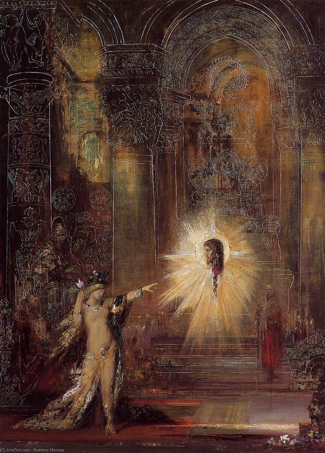 WikiOO.org - Encyclopedia of Fine Arts - Maalaus, taideteos Gustave Moreau - The Apparition 1