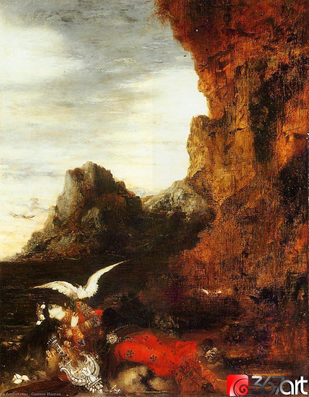 WikiOO.org – 美術百科全書 - 繪畫，作品 Gustave Moreau - 萨福之死