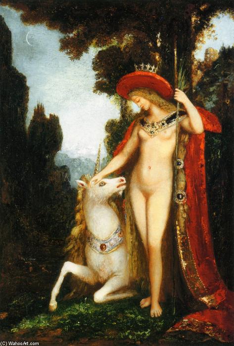 Wikioo.org - Bách khoa toàn thư về mỹ thuật - Vẽ tranh, Tác phẩm nghệ thuật Gustave Moreau - The Unicorne