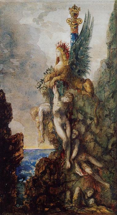 WikiOO.org - Encyclopedia of Fine Arts - Lukisan, Artwork Gustave Moreau - The Victorious Sphinx