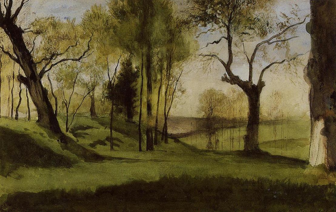WikiOO.org - Encyclopedia of Fine Arts - Lukisan, Artwork Gustave Moreau - View of the Villa Borthese