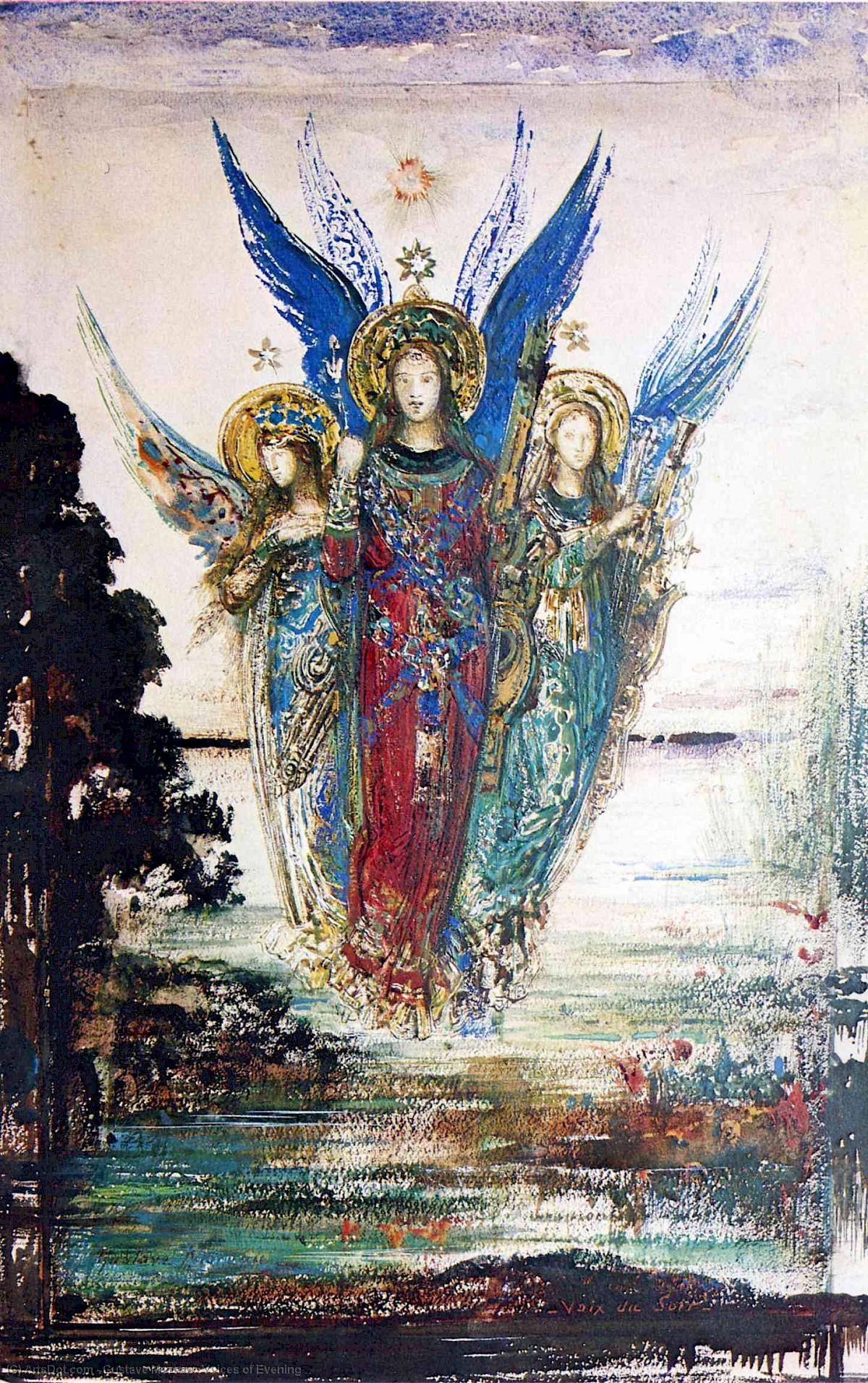 WikiOO.org - Encyclopedia of Fine Arts - Målning, konstverk Gustave Moreau - Voices of Evening