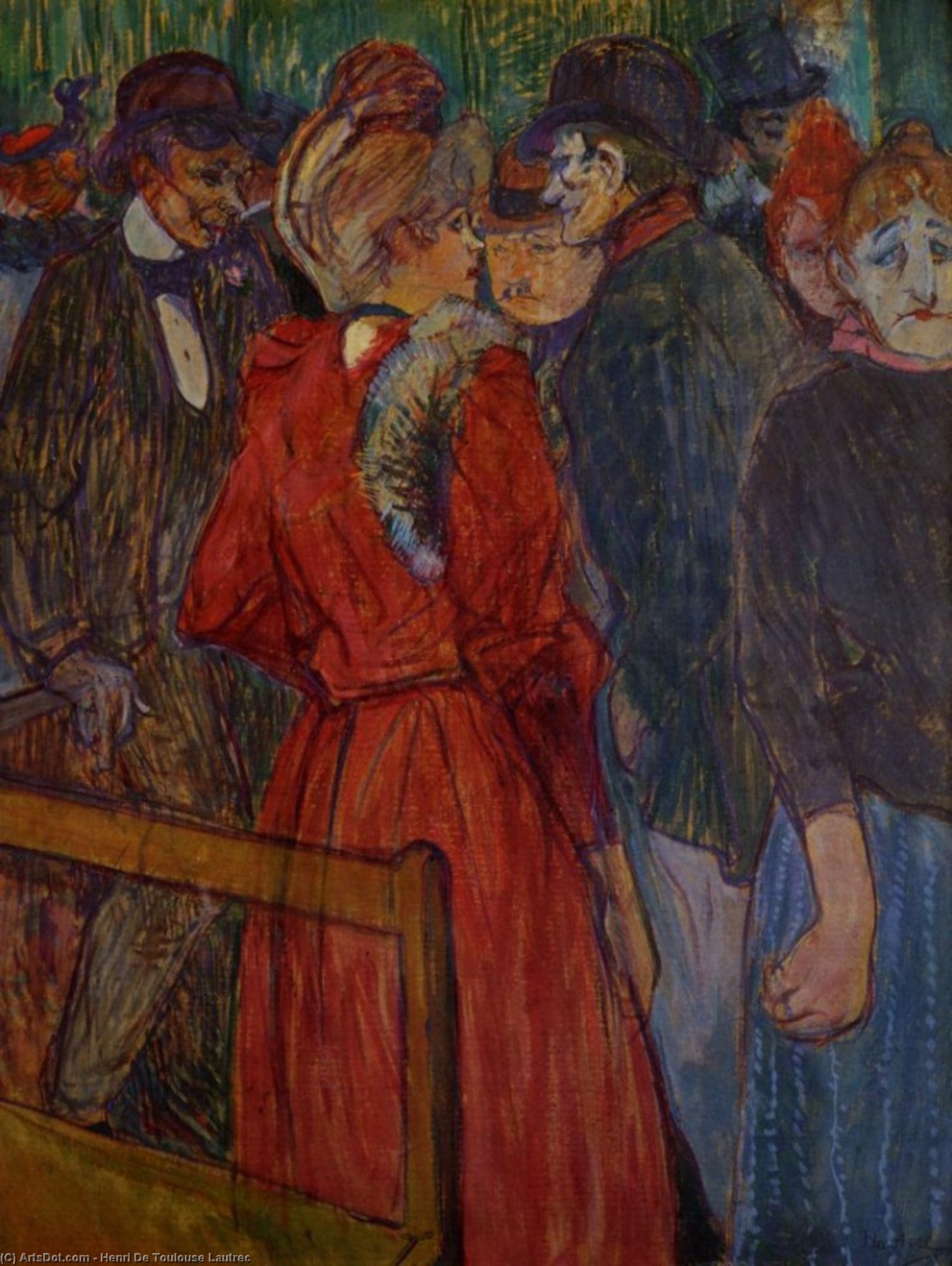 Wikioo.org – La Enciclopedia de las Bellas Artes - Pintura, Obras de arte de Henri De Toulouse Lautrec - En el Moulin delaware la Galette