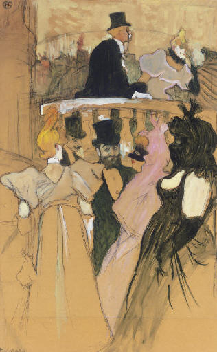 Wikioo.org - The Encyclopedia of Fine Arts - Painting, Artwork by Henri De Toulouse Lautrec - Au bal de l'opéra