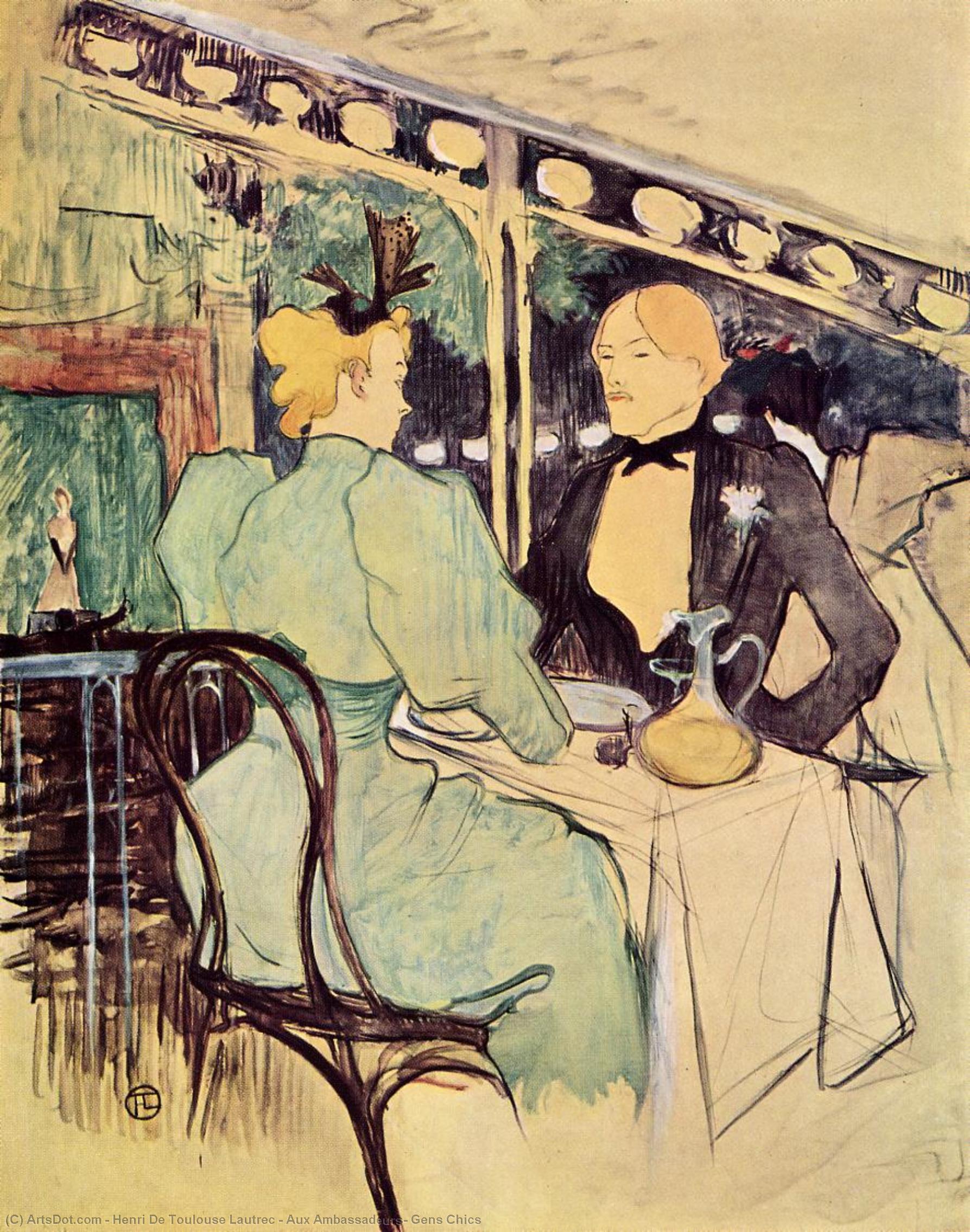 WikiOO.org - Güzel Sanatlar Ansiklopedisi - Resim, Resimler Henri De Toulouse Lautrec - Aux Ambassadeurs, Gens Chics