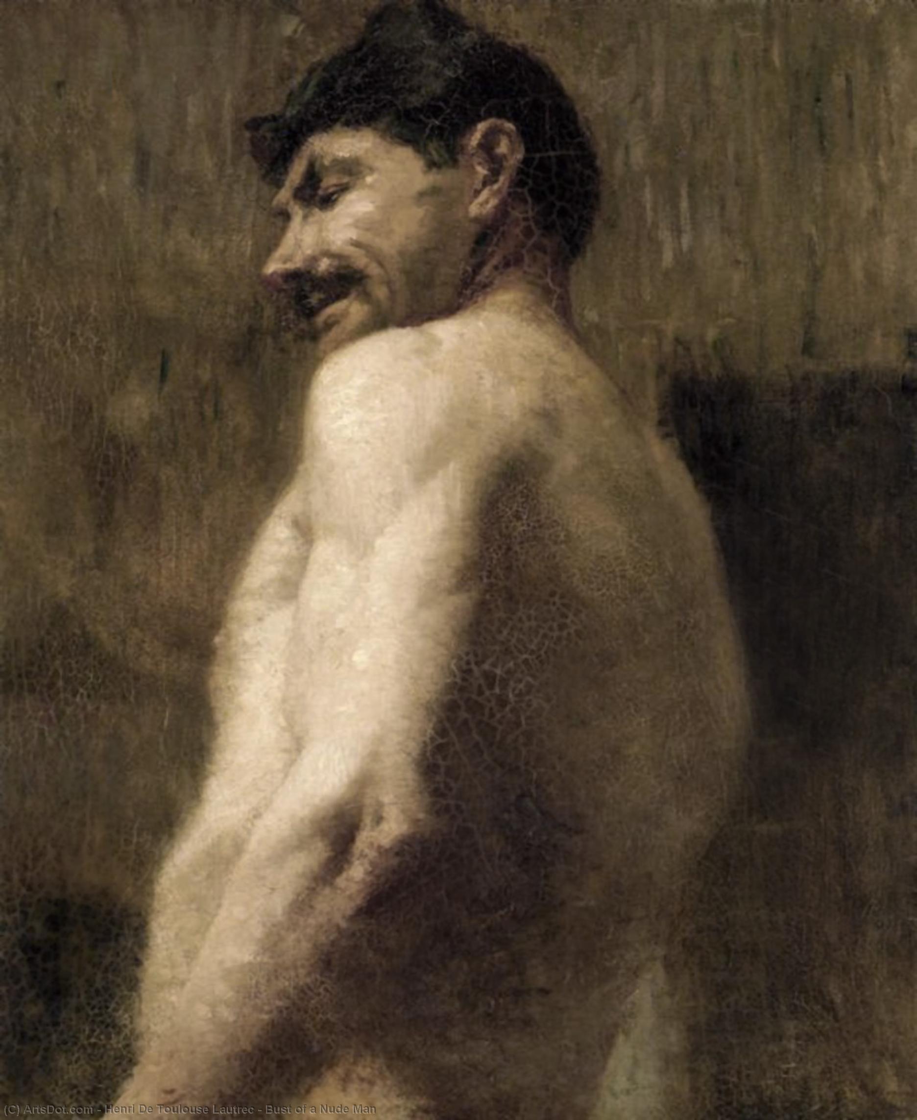 Wikioo.org – L'Encyclopédie des Beaux Arts - Peinture, Oeuvre de Henri De Toulouse Lautrec - buste de une  Nu  Homme