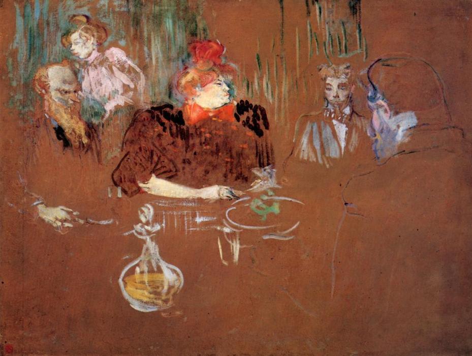 WikiOO.org - Енциклопедія образотворчого мистецтва - Живопис, Картини
 Henri De Toulouse Lautrec - Dinner at the House of M. and Mme. Nathanson