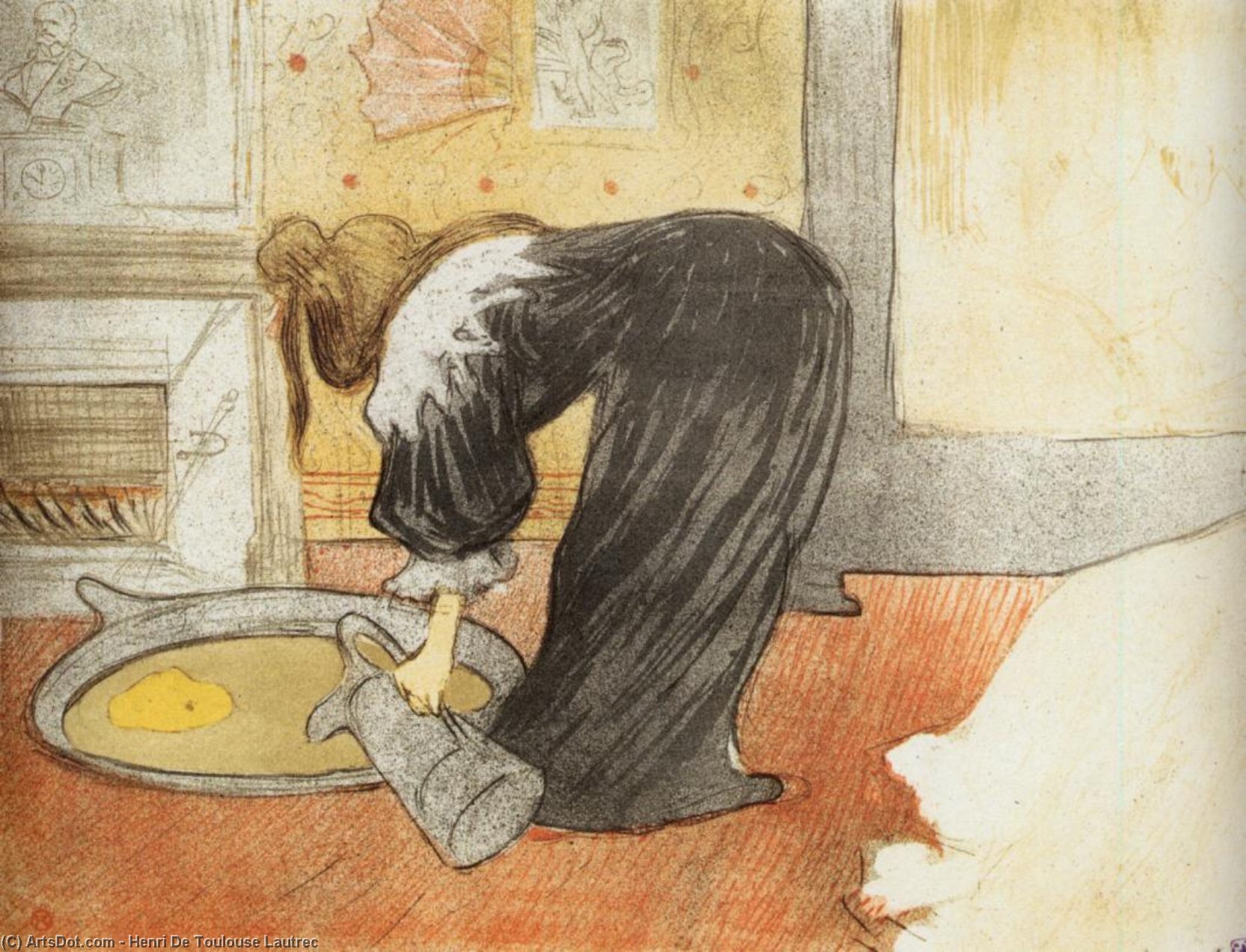 Wikioo.org - The Encyclopedia of Fine Arts - Painting, Artwork by Henri De Toulouse Lautrec - Elles. Woman with a Tub
