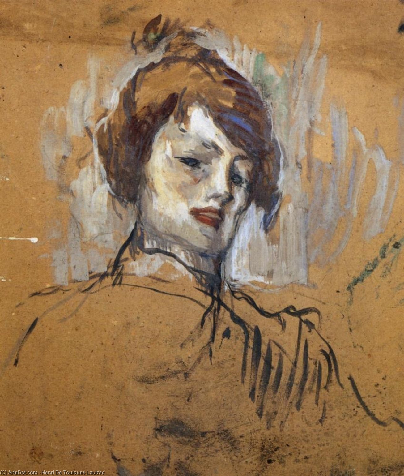 Wikioo.org - The Encyclopedia of Fine Arts - Painting, Artwork by Henri De Toulouse Lautrec - Head of a Woman