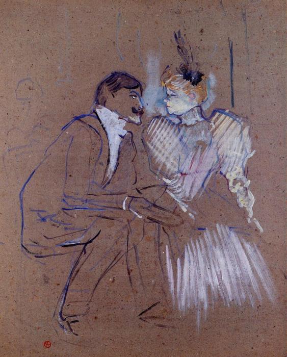 WikiOO.org - Güzel Sanatlar Ansiklopedisi - Resim, Resimler Henri De Toulouse Lautrec - Lucien Guitry and Granne Granier