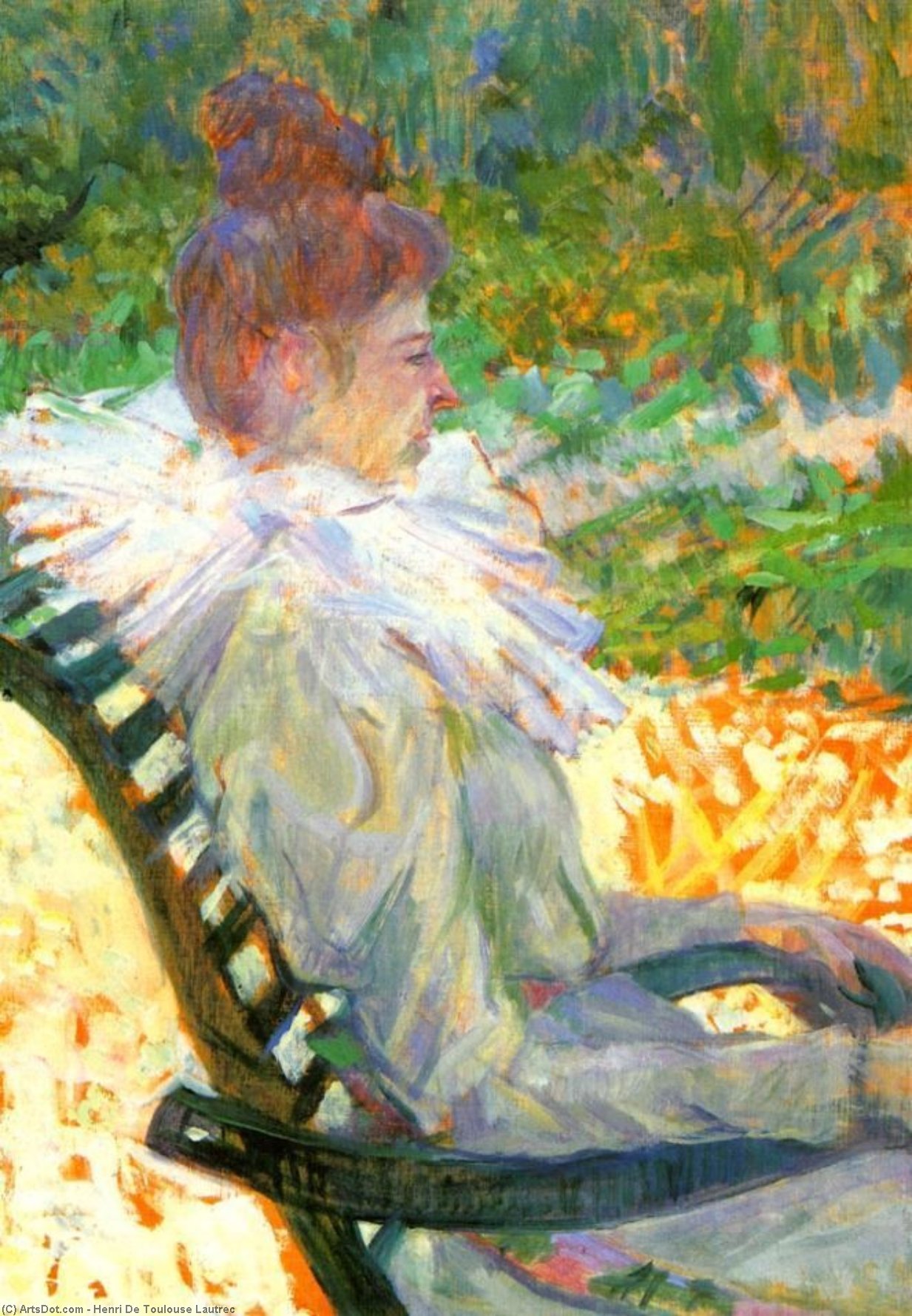 Wikioo.org – L'Encyclopédie des Beaux Arts - Peinture, Oeuvre de Henri De Toulouse Lautrec - Mme E Tapié de Céleyran dans un jardin