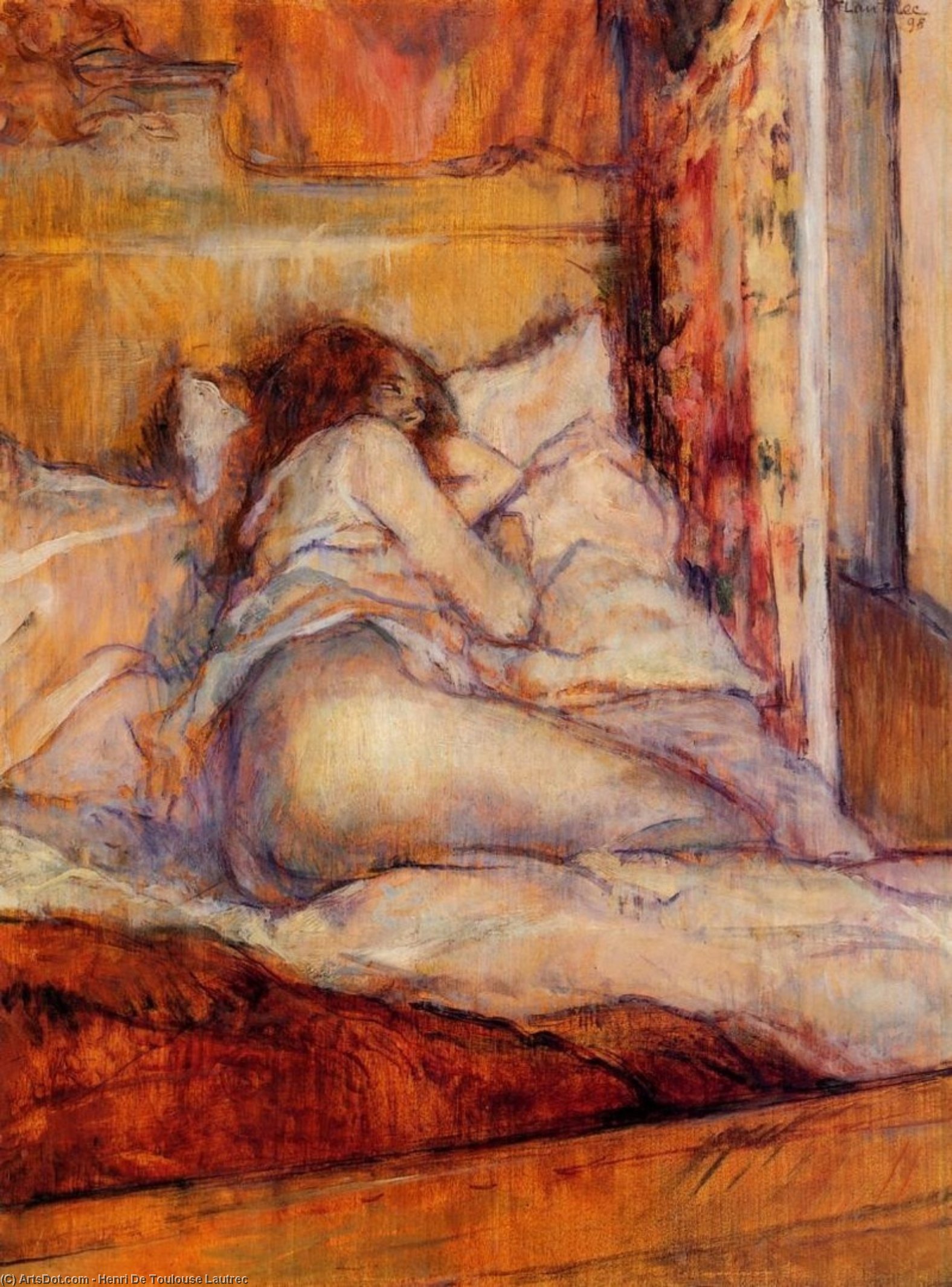 Wikioo.org - The Encyclopedia of Fine Arts - Painting, Artwork by Henri De Toulouse Lautrec - The Bed