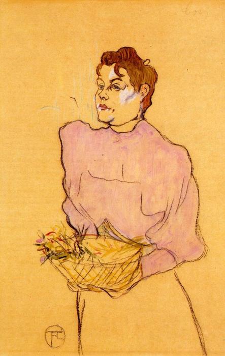Wikioo.org - The Encyclopedia of Fine Arts - Painting, Artwork by Henri De Toulouse Lautrec - The Flower Seller