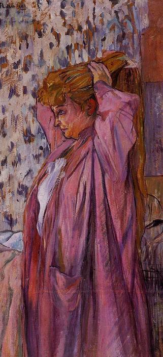 WikiOO.org - Enciclopédia das Belas Artes - Pintura, Arte por Henri De Toulouse Lautrec - The Madame Redoing Her Bun 1