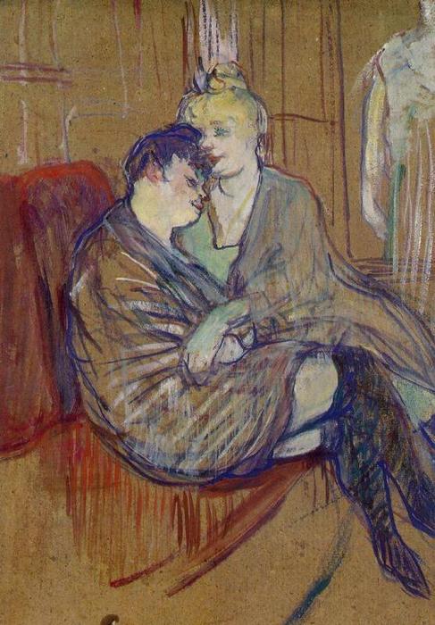 Wikioo.org - The Encyclopedia of Fine Arts - Painting, Artwork by Henri De Toulouse Lautrec - The Two Girlfriends 1