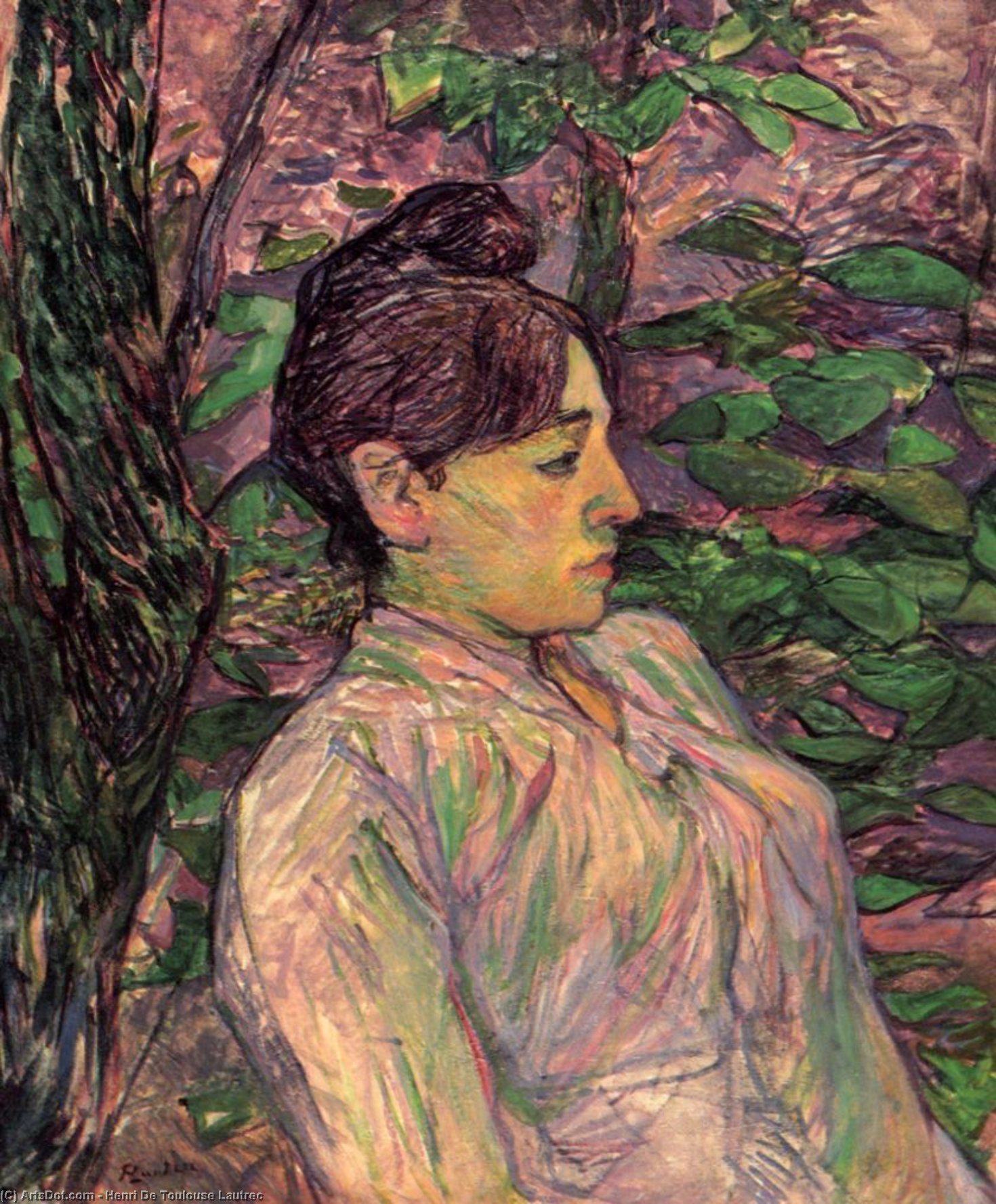 WikiOO.org – 美術百科全書 - 繪畫，作品 Henri De Toulouse Lautrec - 女性  坐在  在  花园