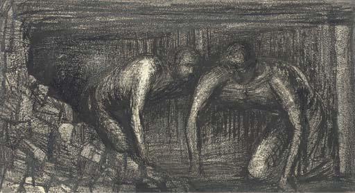 WikiOO.org - Güzel Sanatlar Ansiklopedisi - Resim, Resimler Henry Moore - Coalminers
