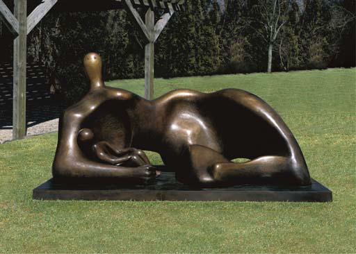 WikiOO.org – 美術百科全書 - 繪畫，作品 Henry Moore - 垂褶 斜倚  母亲  和  婴儿