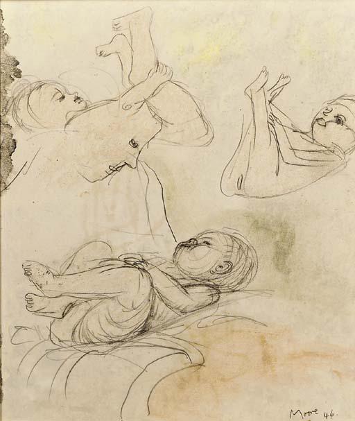 WikiOO.org - Encyclopedia of Fine Arts - Maalaus, taideteos Henry Moore - Drawings of the Artist's Daughter, Mary