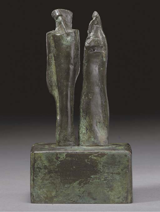 Wikoo.org - موسوعة الفنون الجميلة - اللوحة، العمل الفني Henry Moore - Egyptian Figures I