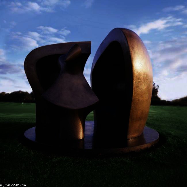 Wikioo.org - สารานุกรมวิจิตรศิลป์ - จิตรกรรม Henry Moore - Figure In A Shelter