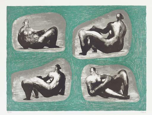 Wikioo.org - The Encyclopedia of Fine Arts - Painting, Artwork by Henry Moore - Four Reclining Figures - Caves