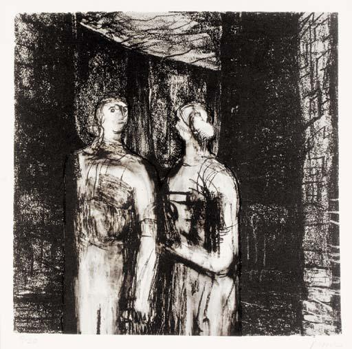 WikiOO.org - Енциклопедия за изящни изкуства - Живопис, Произведения на изкуството Henry Moore - Friday Night - Camden Town