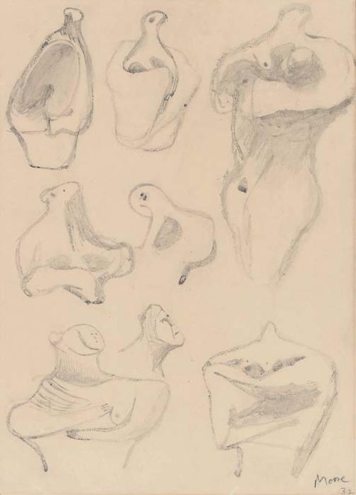 Wikioo.org - สารานุกรมวิจิตรศิลป์ - จิตรกรรม Henry Moore - Ideas for Sculpture 1