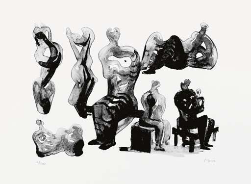 Wikioo.org - The Encyclopedia of Fine Arts - Painting, Artwork by Henry Moore - Ideas for Sculpture 3