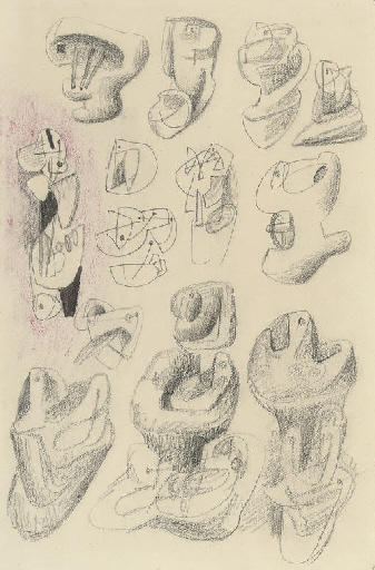 WikiOO.org - Enciklopedija likovnih umjetnosti - Slikarstvo, umjetnička djela Henry Moore - Ideas for sculpture