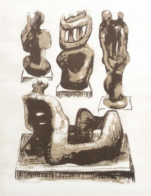 Wikioo.org - The Encyclopedia of Fine Arts - Painting, Artwork by Henry Moore - Ideas for Wood Sculpture