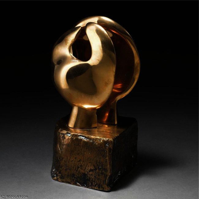 Wikioo.org - The Encyclopedia of Fine Arts - Painting, Artwork by Henry Moore - Maquette For Head And Hand