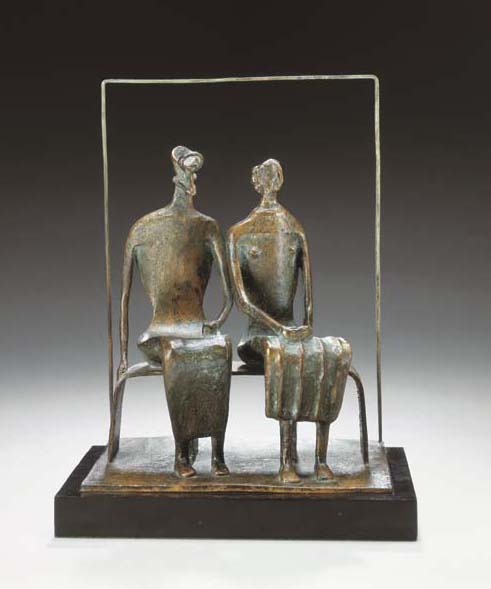 Wikioo.org - The Encyclopedia of Fine Arts - Painting, Artwork by Henry Moore - Maquette for King and Queen
