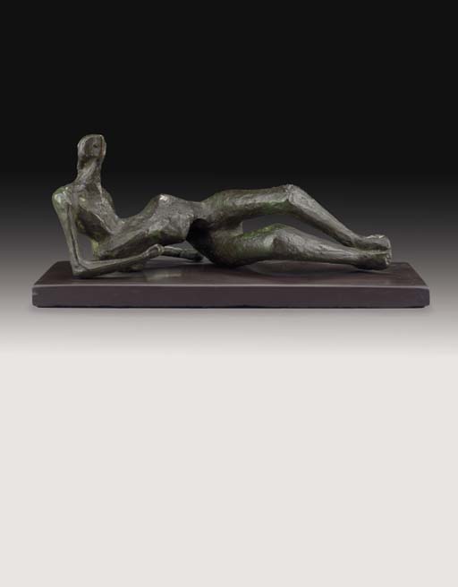 Wikoo.org - موسوعة الفنون الجميلة - اللوحة، العمل الفني Henry Moore - Maquette for Reclining Figure No. 2