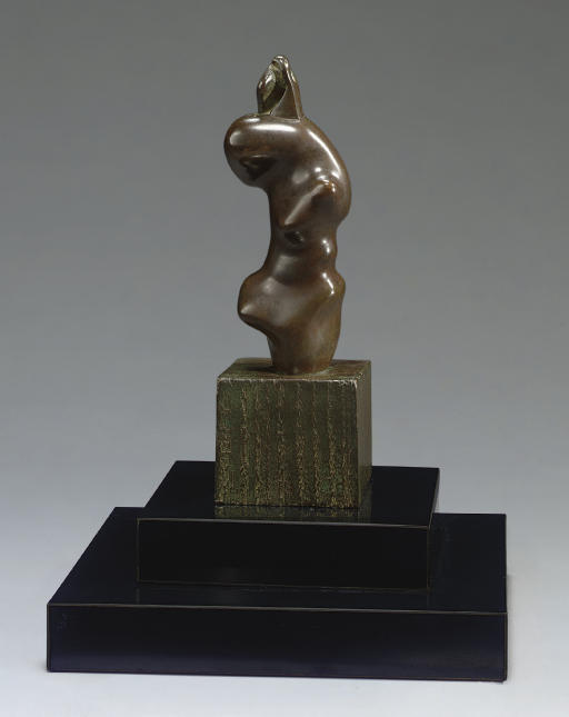 Wikoo.org - موسوعة الفنون الجميلة - اللوحة، العمل الفني Henry Moore - Maquette for Three-Quarter Figure; Lines