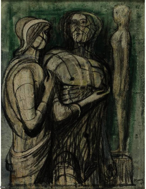 Wikioo.org - สารานุกรมวิจิตรศิลป์ - จิตรกรรม Henry Moore - Minerva, Prometheus And Pandora