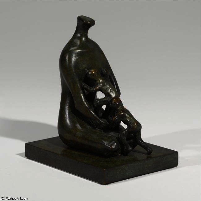 Wikioo.org - Bách khoa toàn thư về mỹ thuật - Vẽ tranh, Tác phẩm nghệ thuật Henry Moore - Mother With Twins