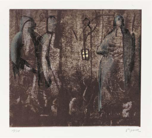 Wikioo.org – La Enciclopedia de las Bellas Artes - Pintura, Obras de arte de Henry Moore - Natividad escena