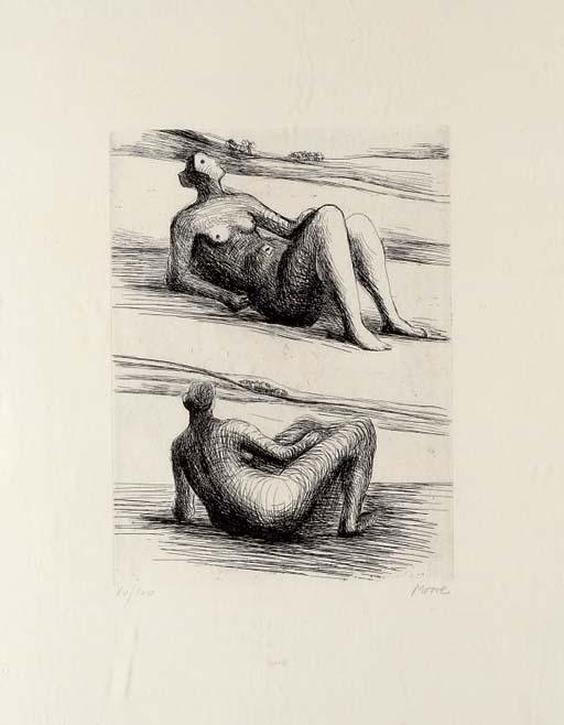 Wikioo.org - The Encyclopedia of Fine Arts - Painting, Artwork by Henry Moore - Plate from Requiem pour la Fin des Temps