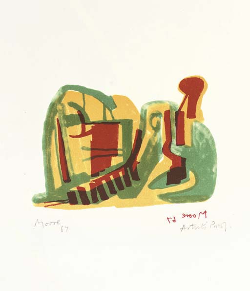 WikiOO.org - Encyclopedia of Fine Arts - Maalaus, taideteos Henry Moore - Reclining Figure 2