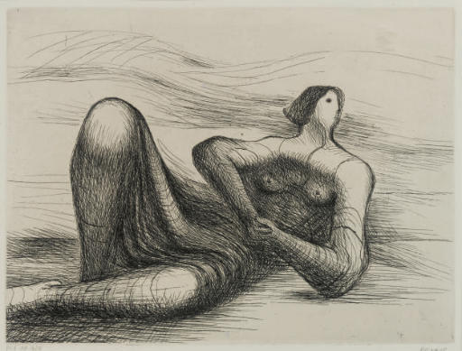 Wikioo.org - Die Enzyklopädie bildender Kunst - Malerei, Kunstwerk von Henry Moore - liegend figur 6
